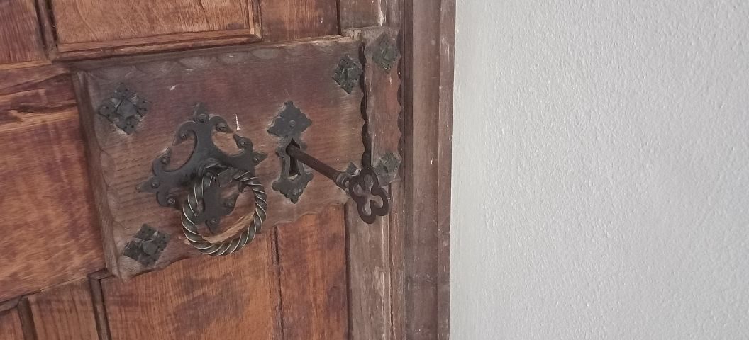 Image of entrance door to the Elmhirst Heritage Centre