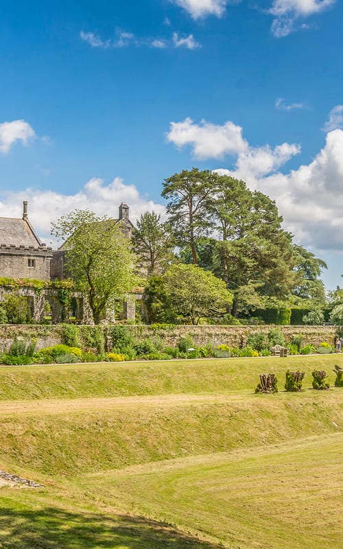 Gardens tiltyard view to Great Hall